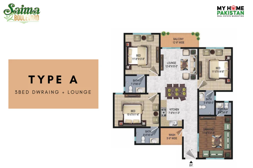 Saima Boulevard floor plan 1