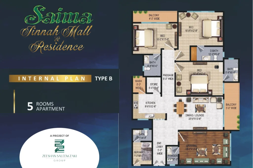 Saima Jinnah Mall and residency floor plan 1