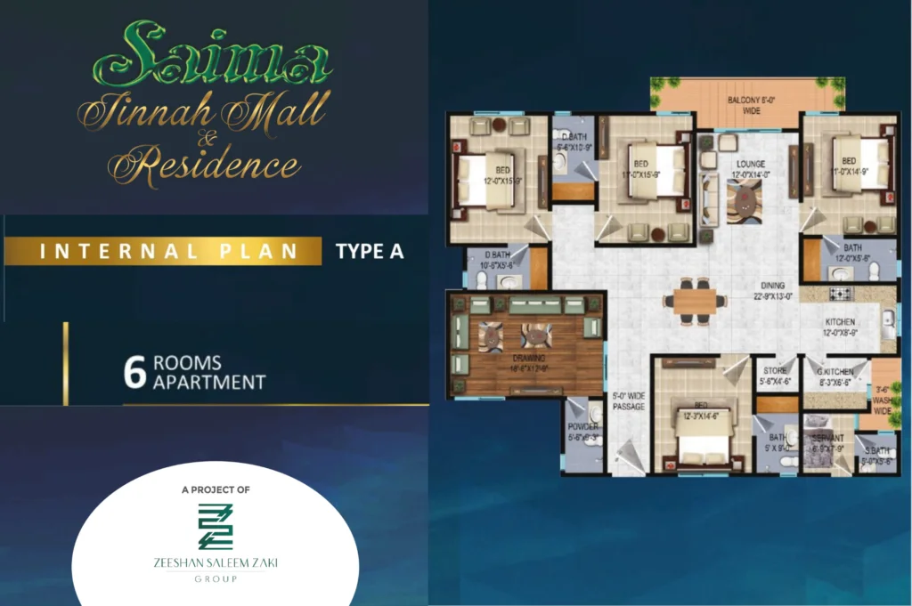 Saima Jinnah Mall and residency floor plan