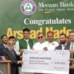 Meezan Bank honours Arshad Nadeem with Rs. 92.97 Lakh