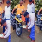 Man Celebrates His Bike’s Birthday with a Cake-Cutting Twist